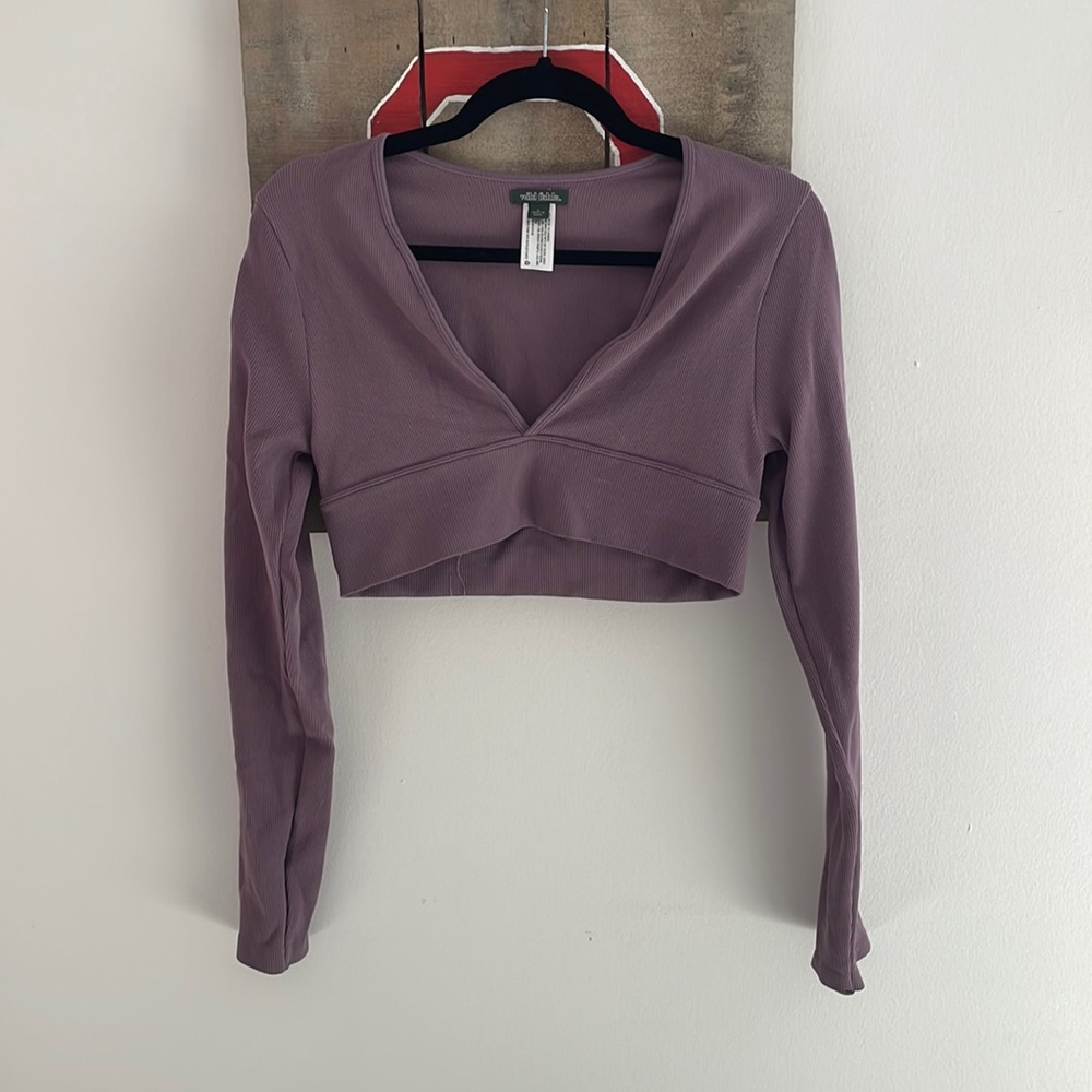 Ribbed purple crop top